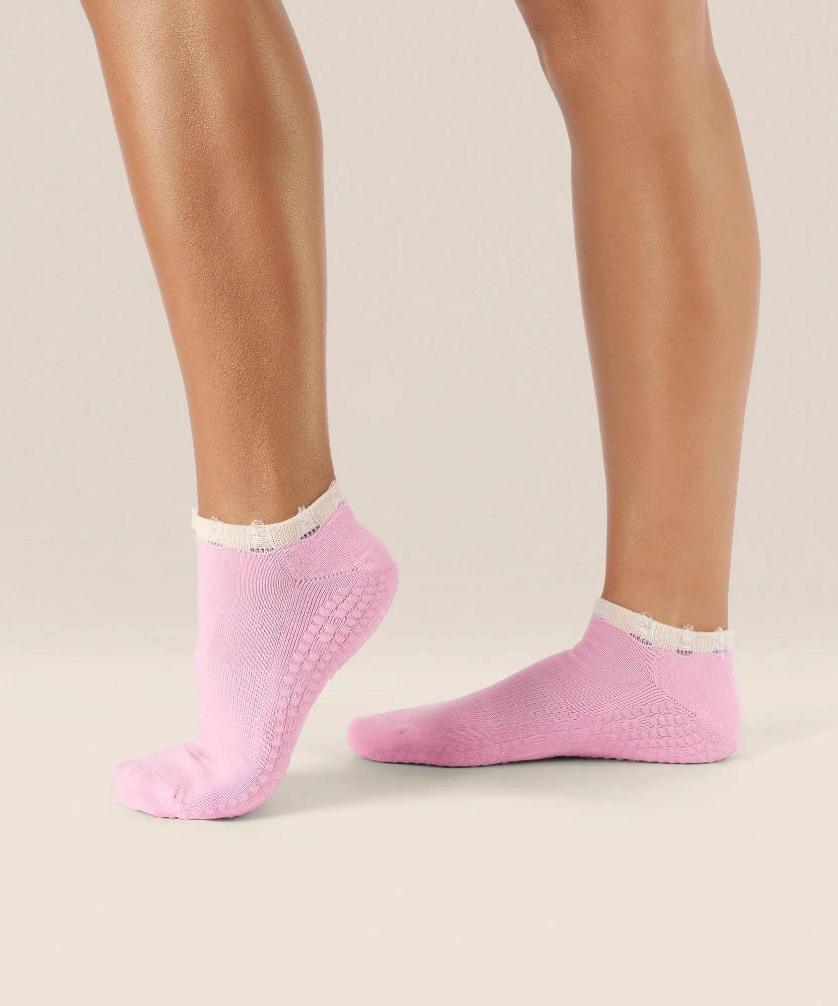 Chaussettes antidérapantes à coupe basse - Rose Cool