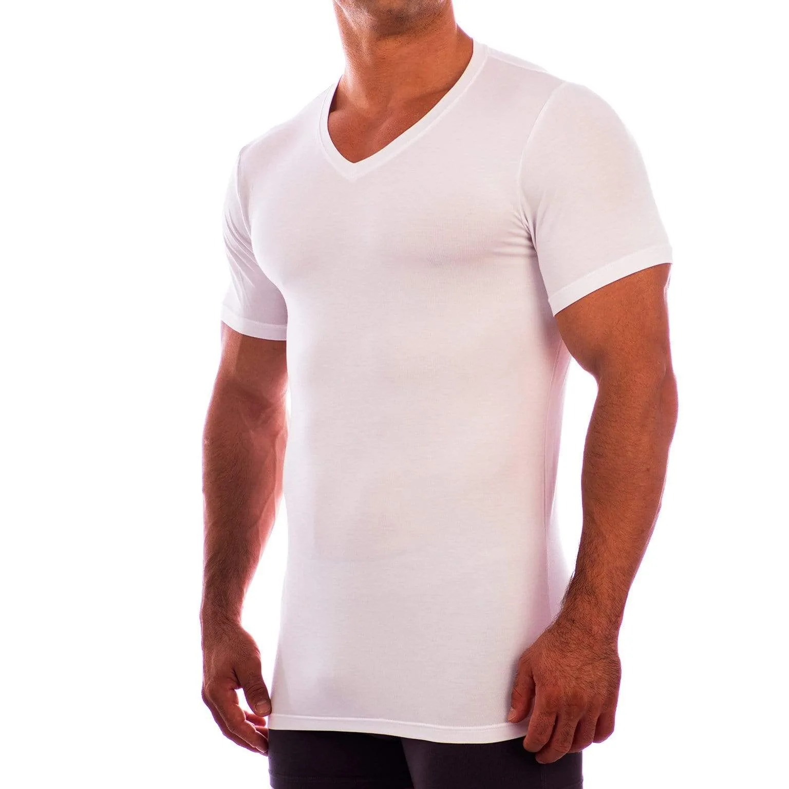 Camiseta interior de escote en V y manga corta