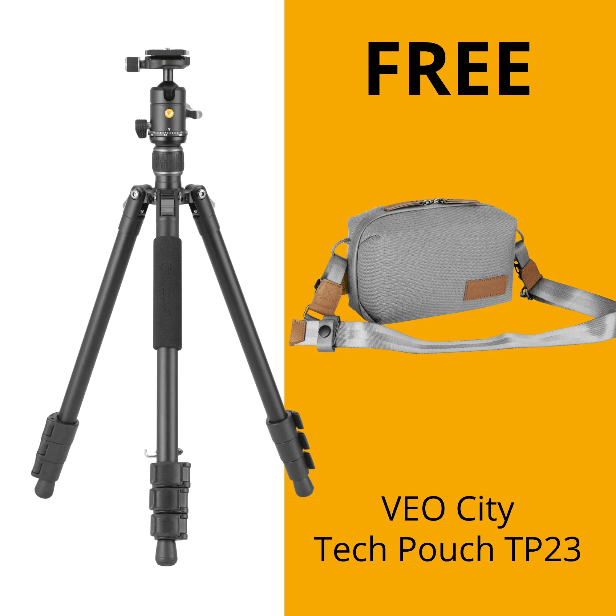 VESTA GO 234AB Aluminium-Reisestativ mit Kugelkopf - 4,5 kg Traglast