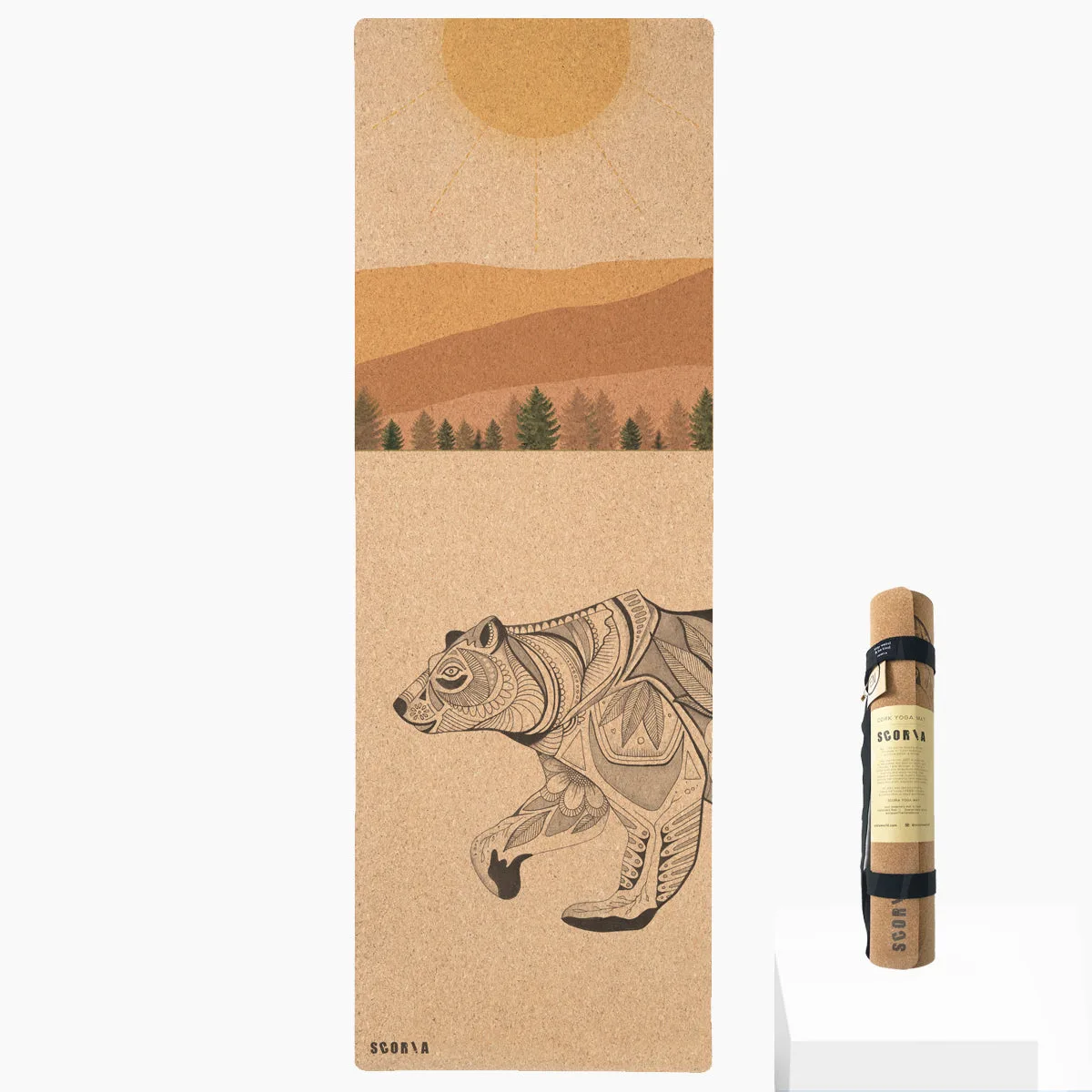 Tappetino yoga in sughero Day Bear | 3.5MM