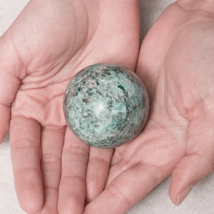 CHRYSOCOLLA SPHERE WITH TRIPOD