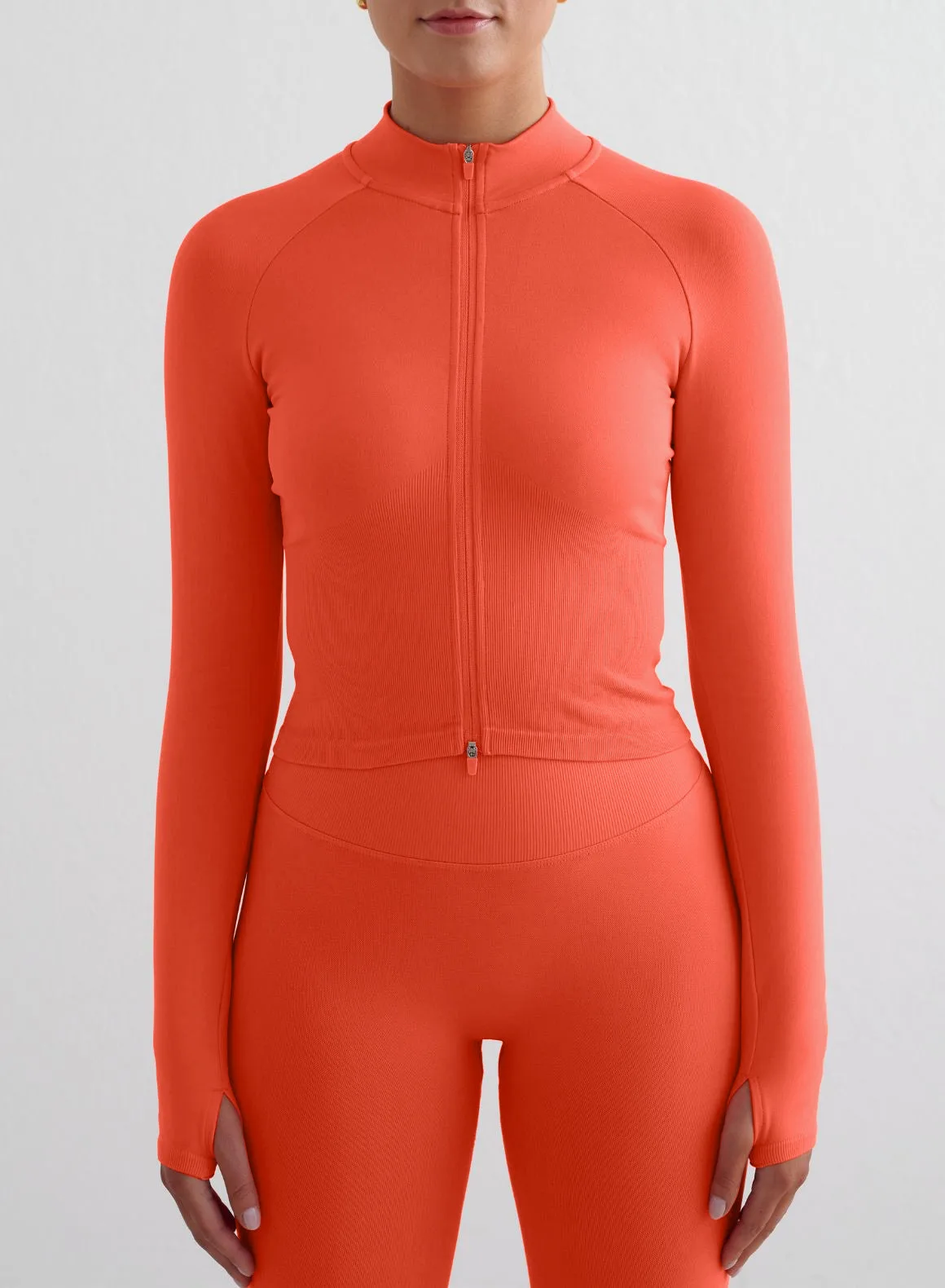 Tangerine Shape Seamless Zip Jacket