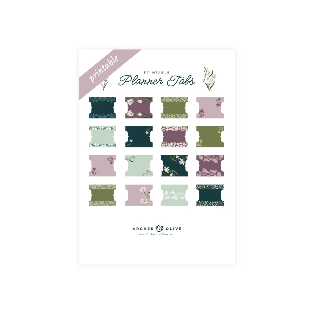 Printable Planner Tabs: Snowdrops