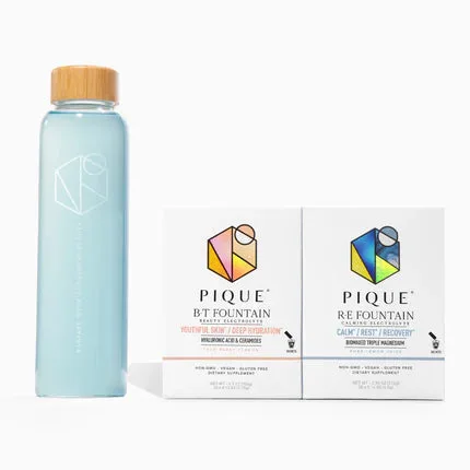 Pique Life Deep Hydration Protocol + Glas-Fountain-Flasche