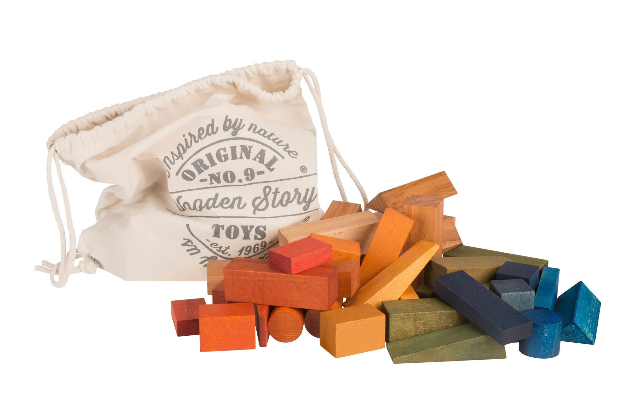 Rainbow blocks in sack XL - 50 pcs
