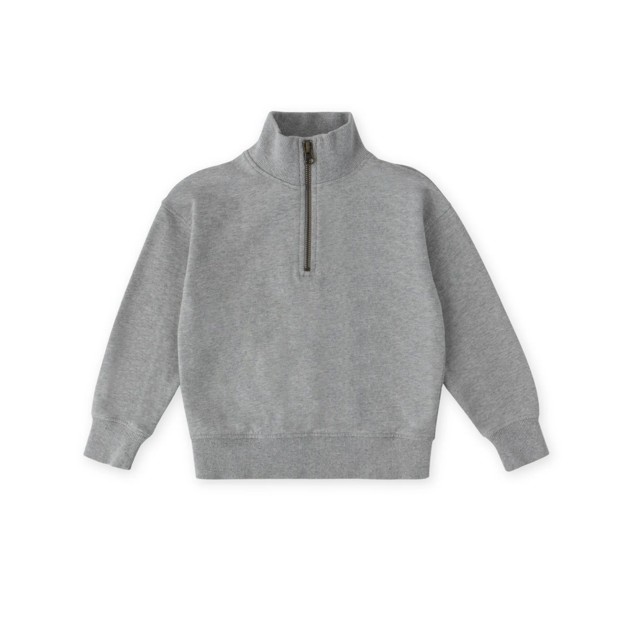 French Terry 1/4 Rits Sweatshirt - Heather Grijs