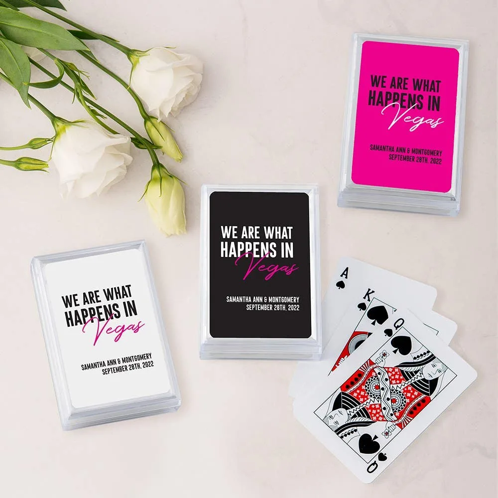 Custom Printed Playing Card Deck for Favors - What Happens in Vegas
