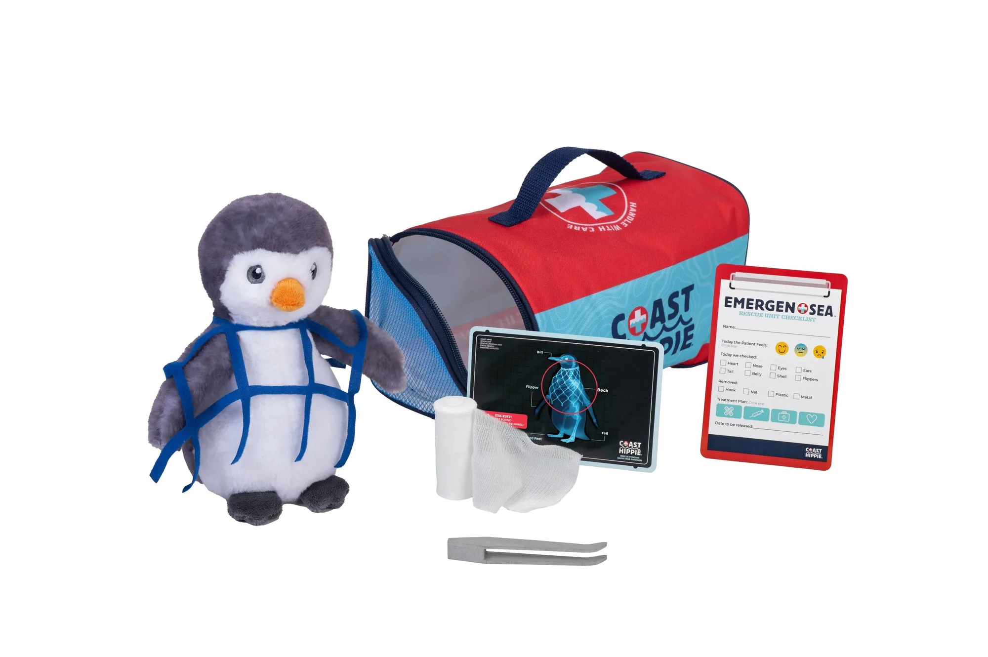 Coast Hippie Rescue Kit Penguin Play Set - 8.6"