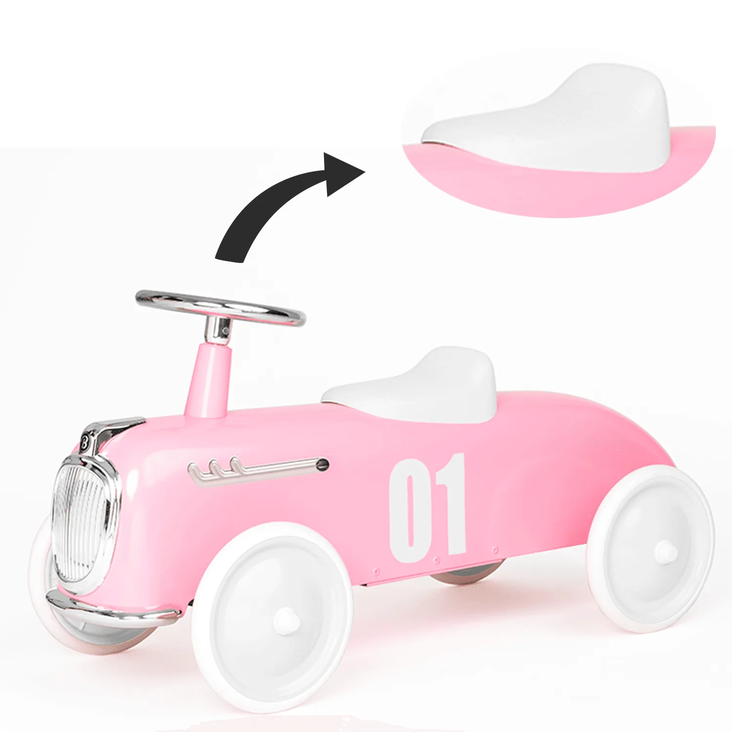 Plastic Seat Options for Roadster: Blue, Ivory, Pink