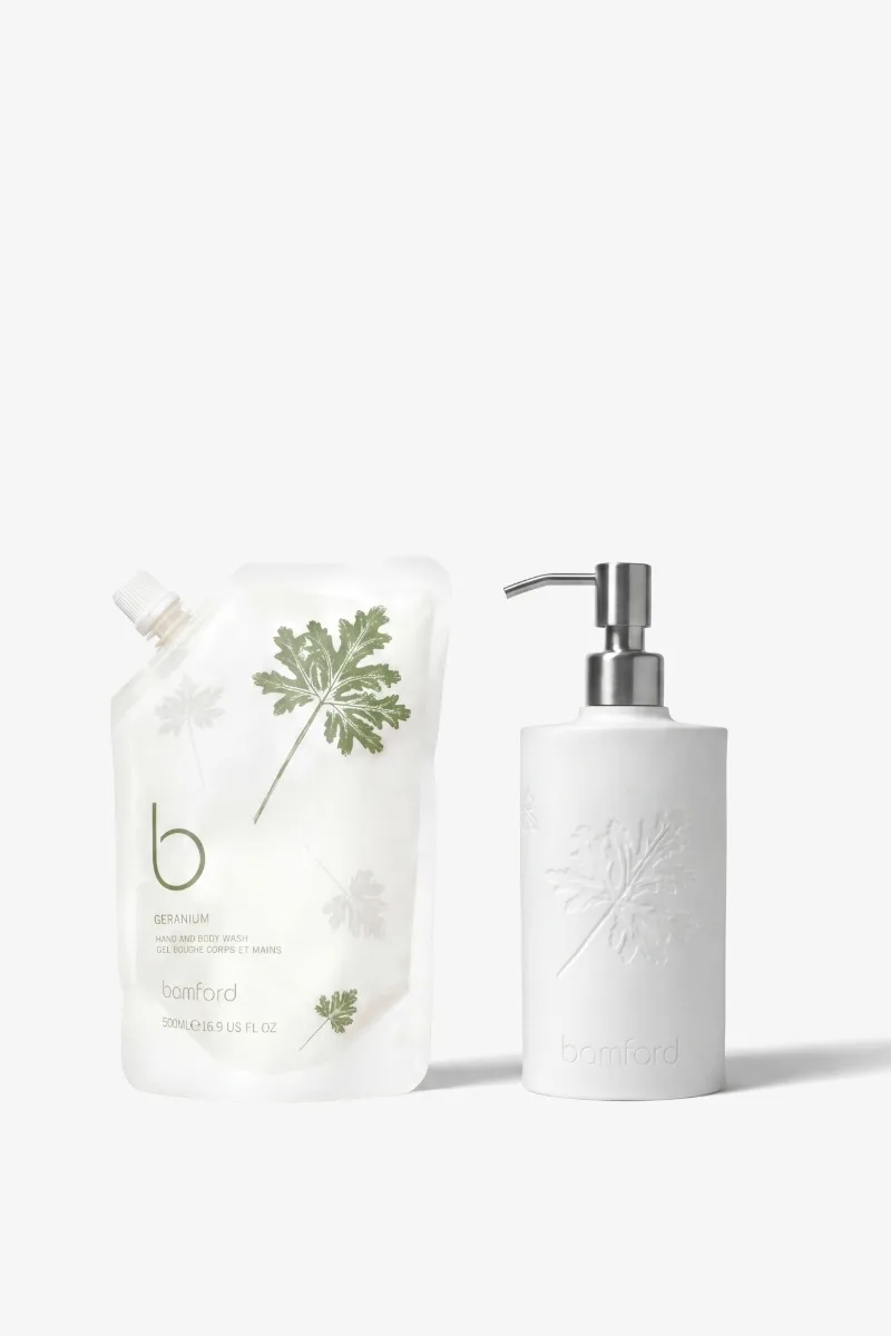 Geranium Hand Wash Refill & Dispenser Set