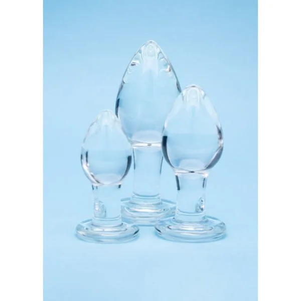 Clarity Utopian Trinity Glass Butt Plug set