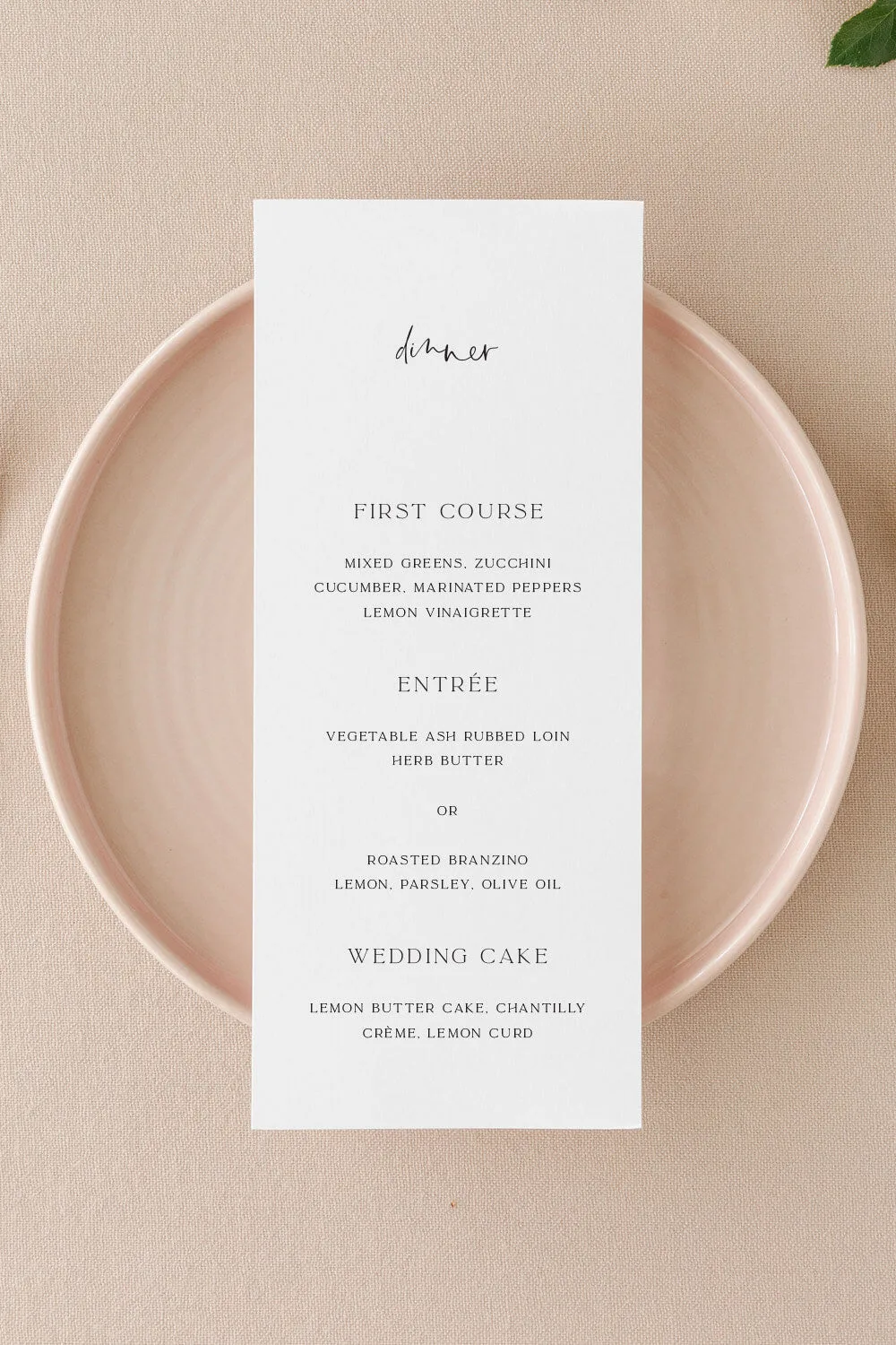 Ontwerpen voor menukaarten op je bruiloftsreceptie