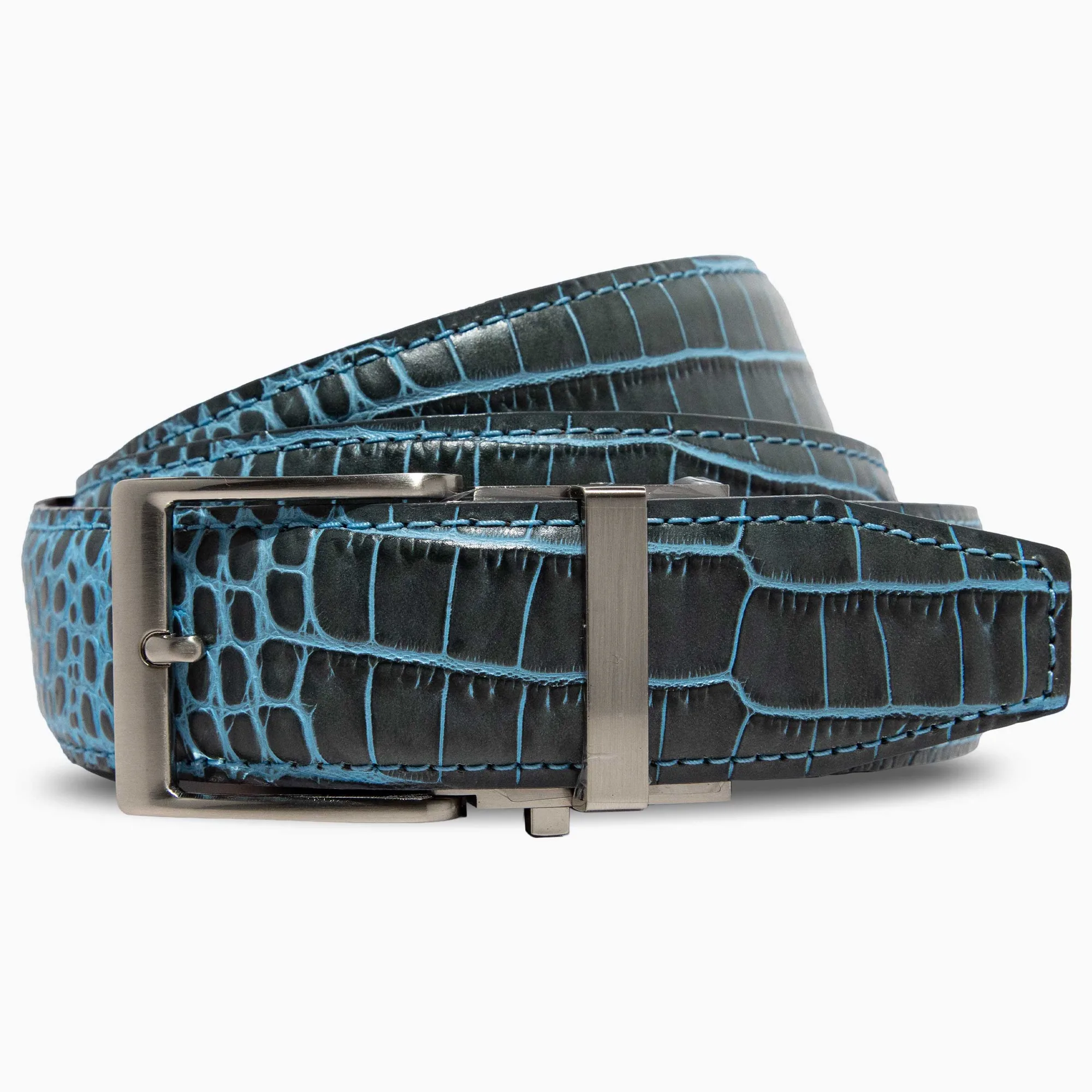 Kayiman Grijs & Turquoise Luxe Ratelriem 1.575" Band [40mm]