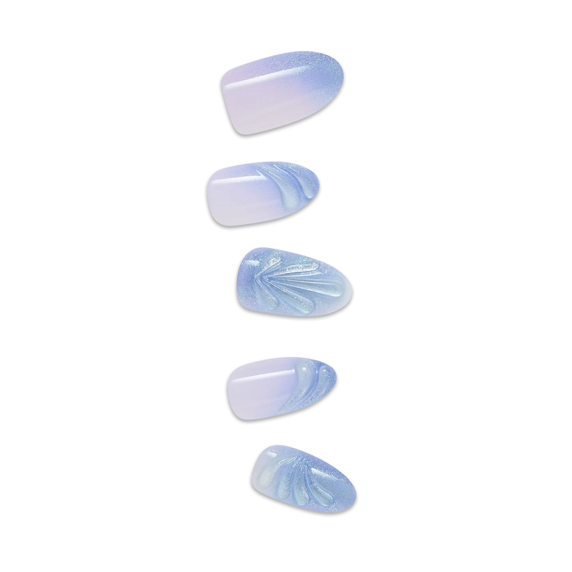 Impress Design Uñas postizas sin pegamento - Ciel | Diseño, Azul, Mediana, Almendra, Manicura