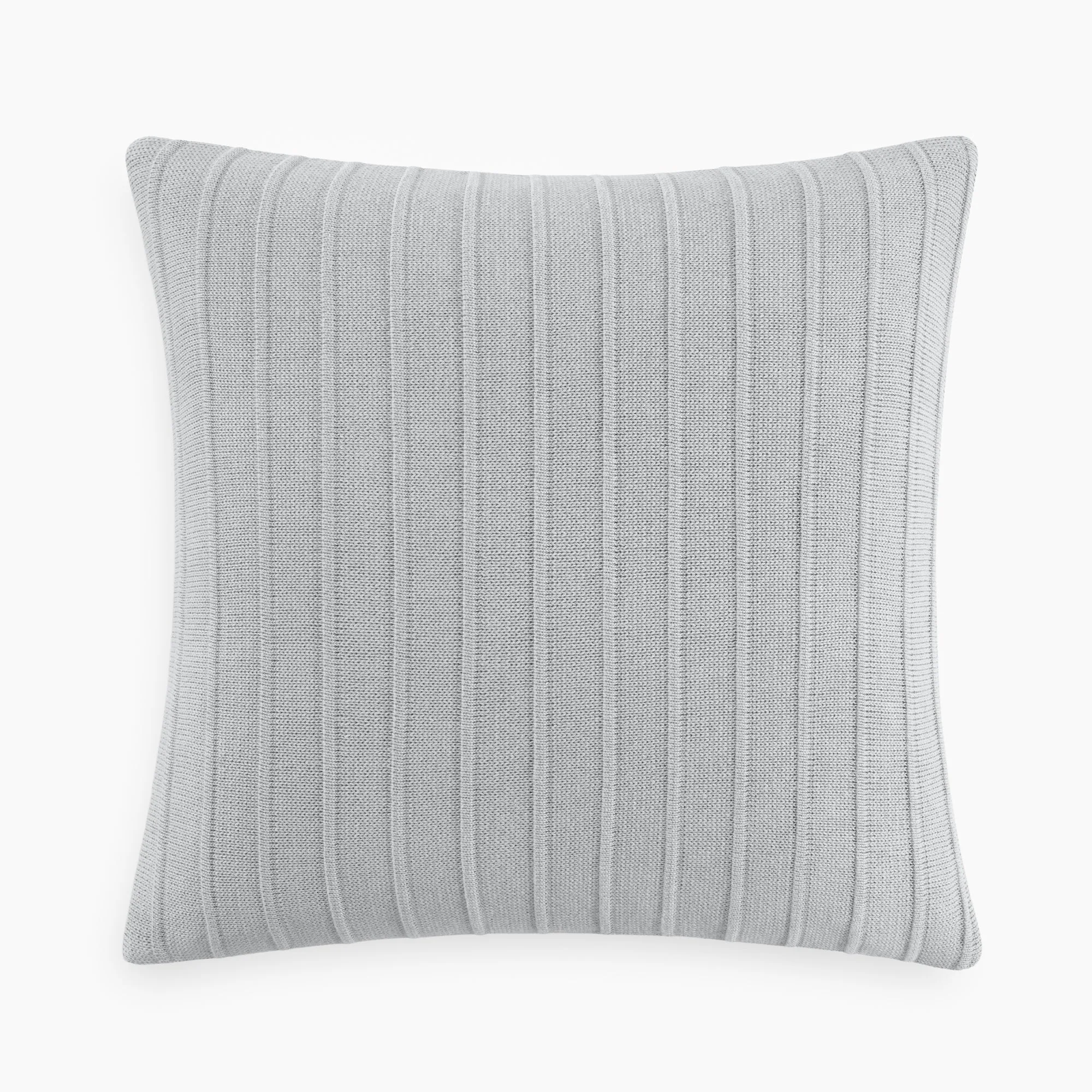 Housse de coussin en jersey côtelé coton bio - Gris clair