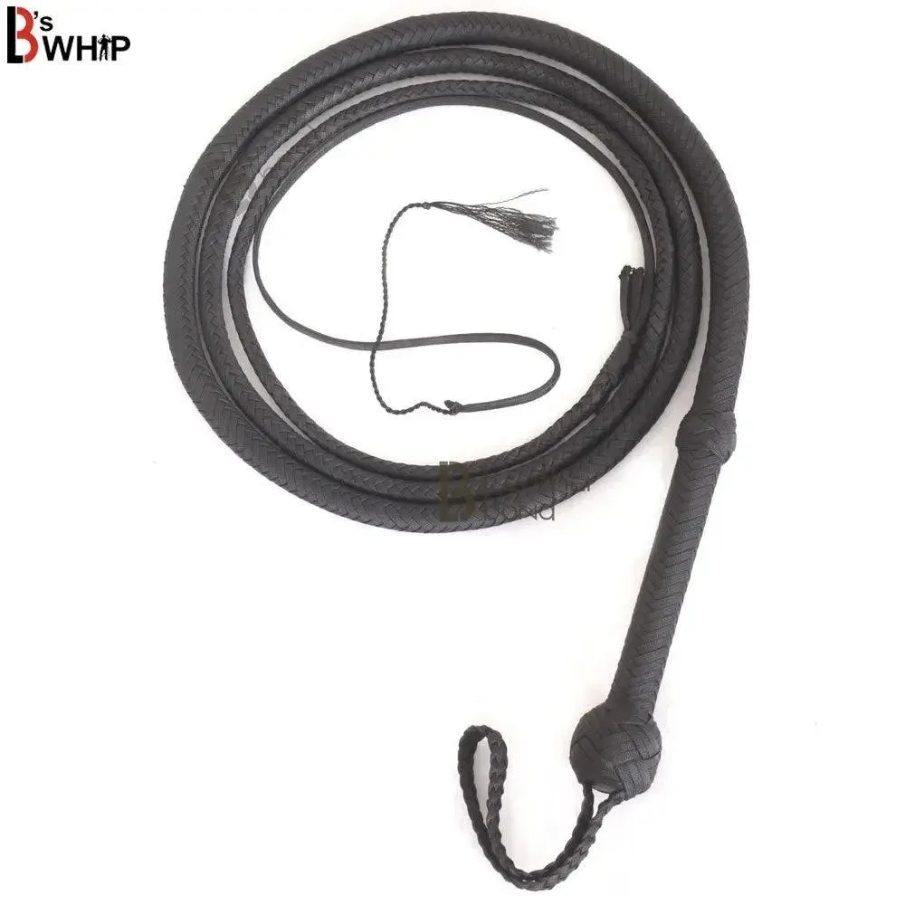 Black Indiana Jones Style Bullwhip | 6 to 12 Feet | 12 Strands Para Cord Nylon | Whips for Sale – Leather Bond