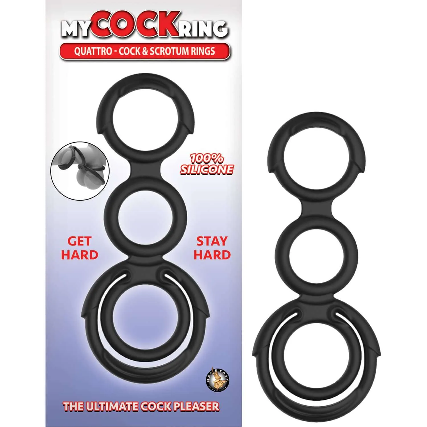 حلقة قضيبي وصفني Quartto من My Cockring - أسود