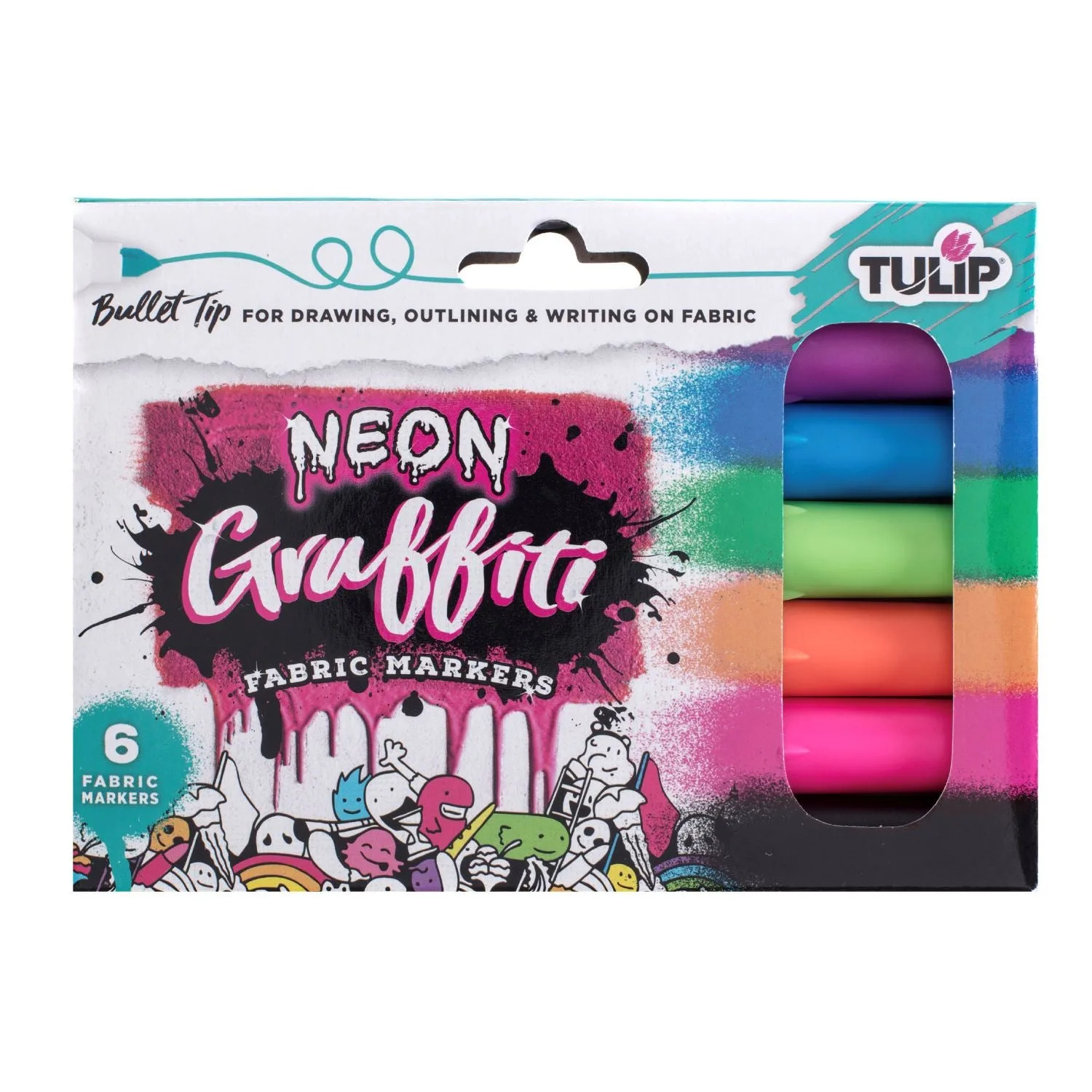 Tulip Graffiti Bullet-Tip Fabric Markers Neon 6 Pack: How to Prevent Bleeding on Fabric