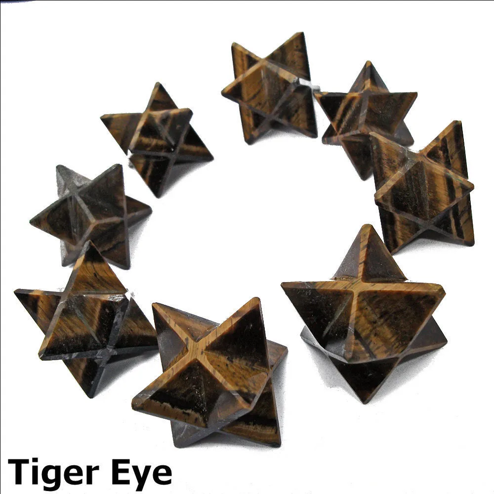 Tigers Eye Polished Merkaba Star