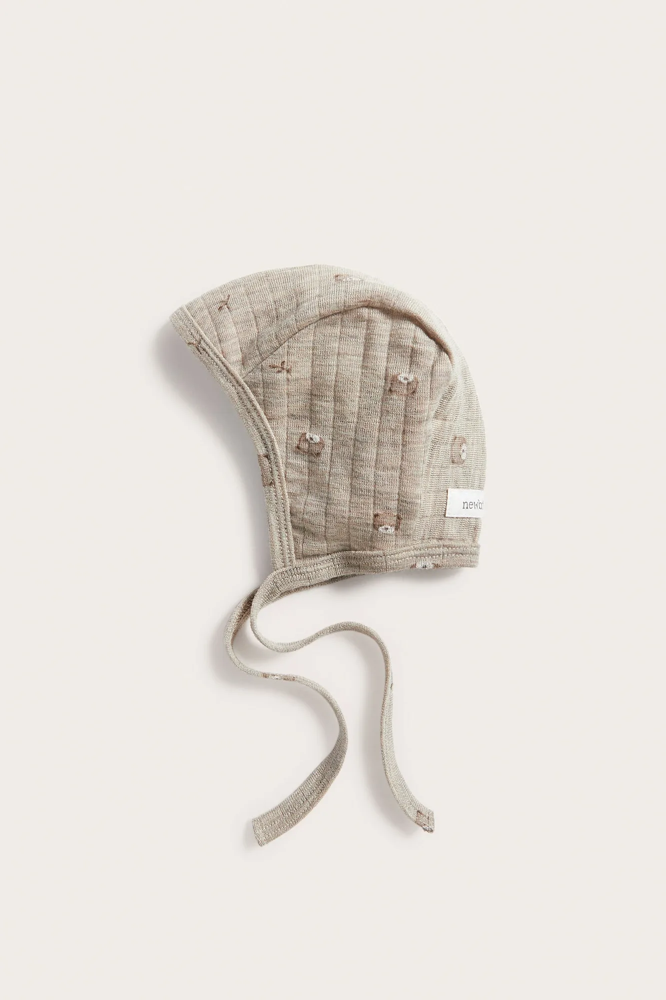 Beiger Teddybär-Bonnet für Baby