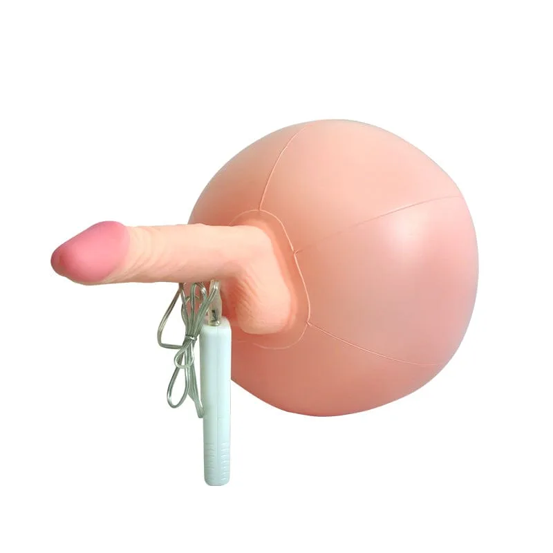 6.3‘’ Bouncy Inflatable Sex Ball with Remote Control Vibrating Realistic Dildo