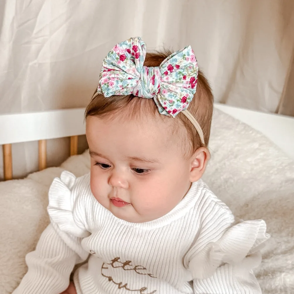 Baby-Schleifenstirnband - Frühlingsblüte