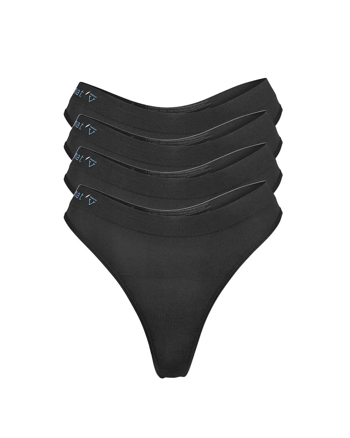 Cheeky Modal G-String Underwear 4 Pack - Black