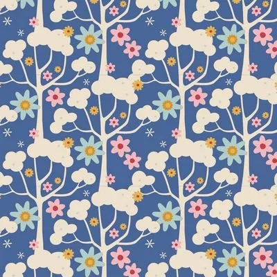 Tilda Jubilee – Wildgarden Blue 1/2 Yard