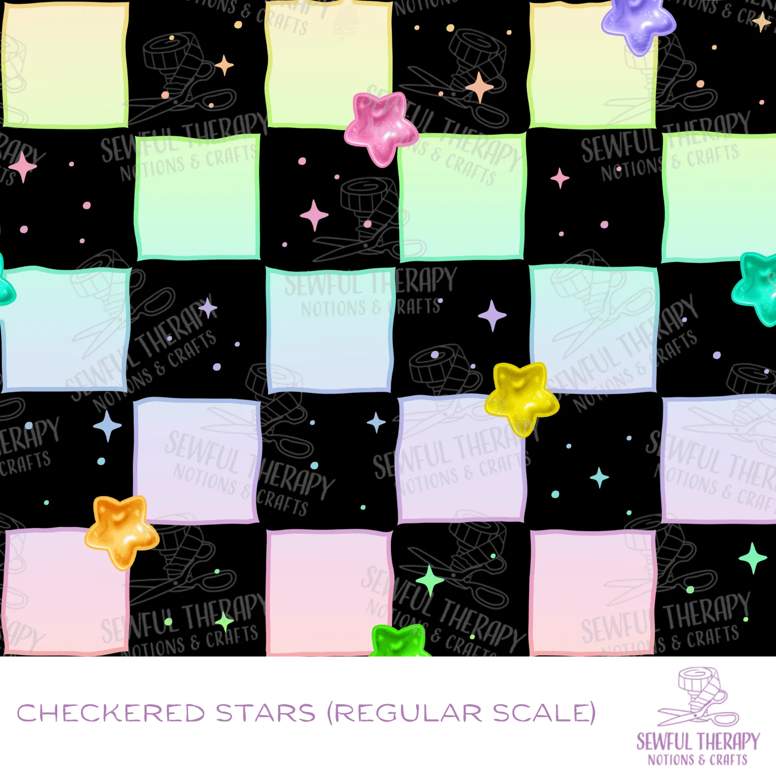 SewSquish Cloud (HY) - CHECKERED STARS