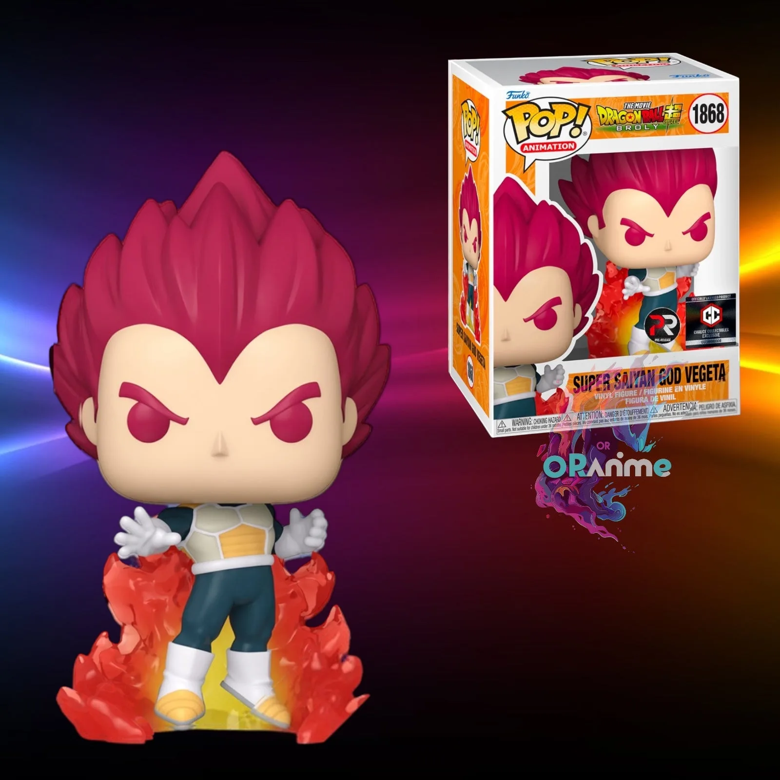 Funko Pop! Dragon Ball Super Broly Super Saiyan God Vegeta 1868 PR Stickert Chalice Esclusiva
