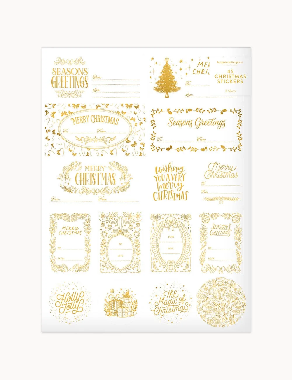Classic Christmas Stickers Pack - 45 stickers