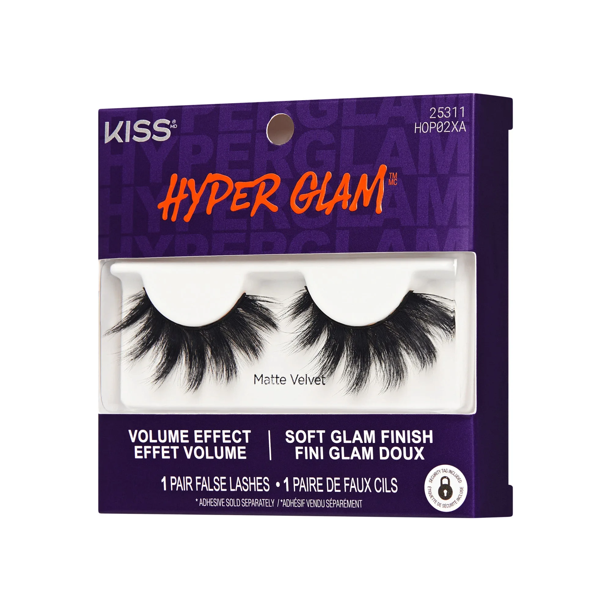 Pestañas postizas Kiss Hyper Glam Halloween - Matte Velvet | 1 par, pestañas de tira, 16mm