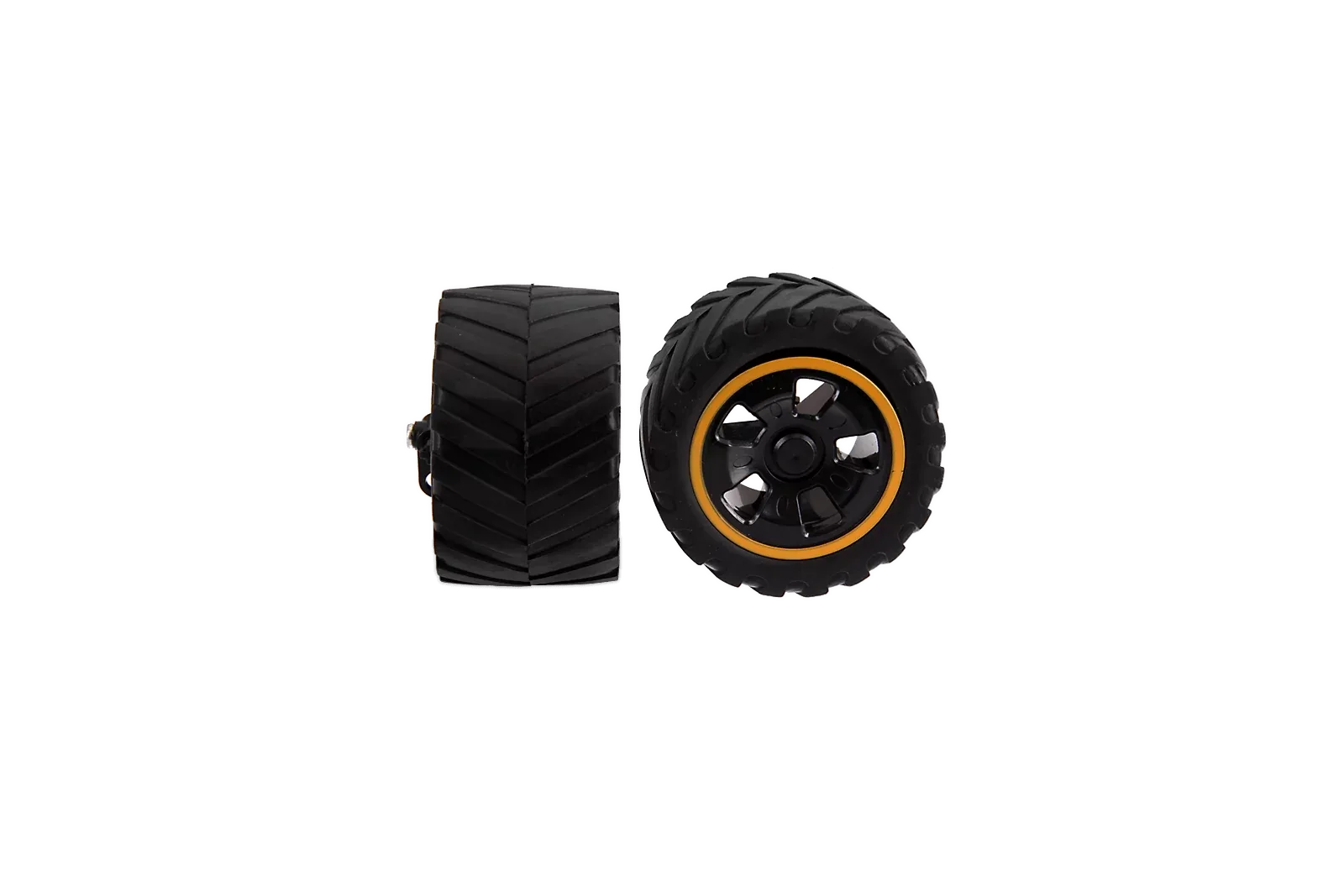 2 front wheels with steering knuckles