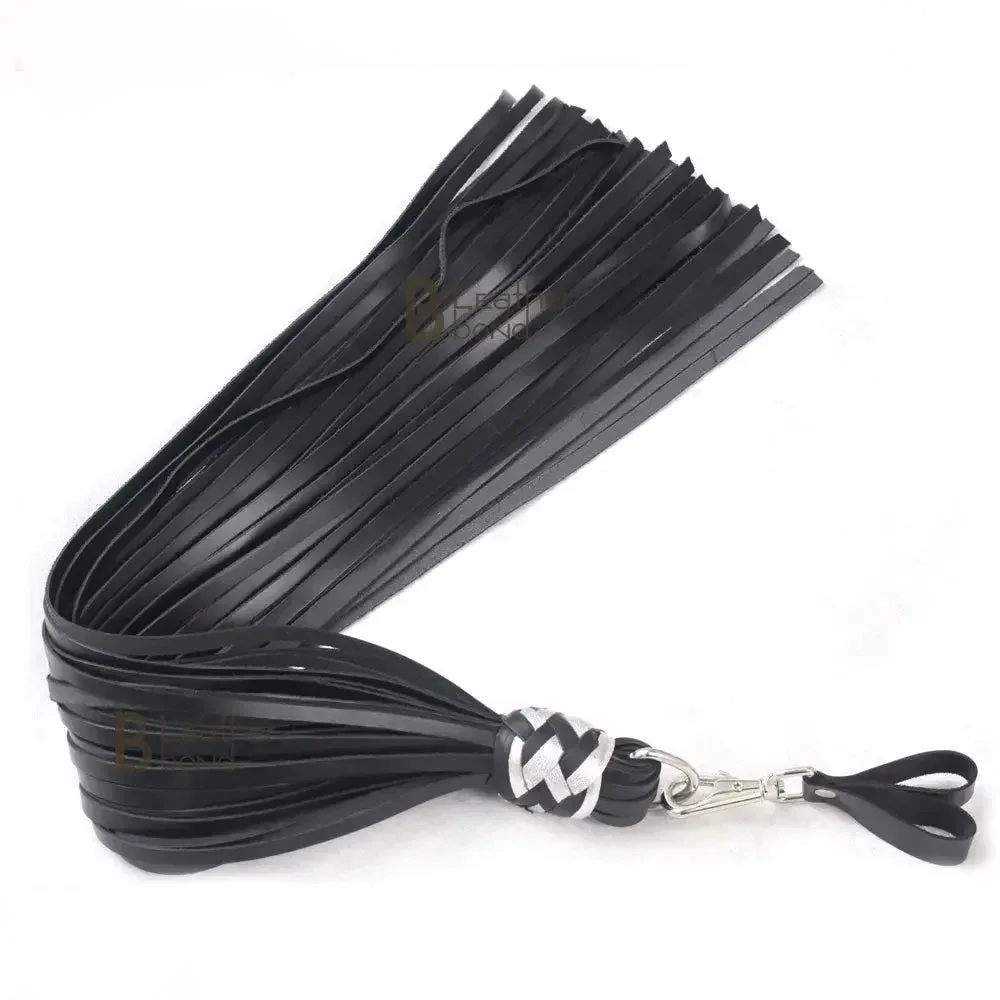 Finger flogger van echt runderleer 50 falls zwart heavy duty thuddy zweep | BDSM impact flogger