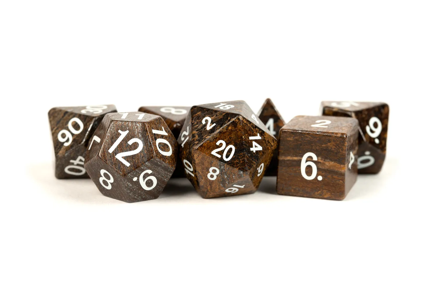 Bronzite: Full-Sized 16mm Polyhedral Dice Set