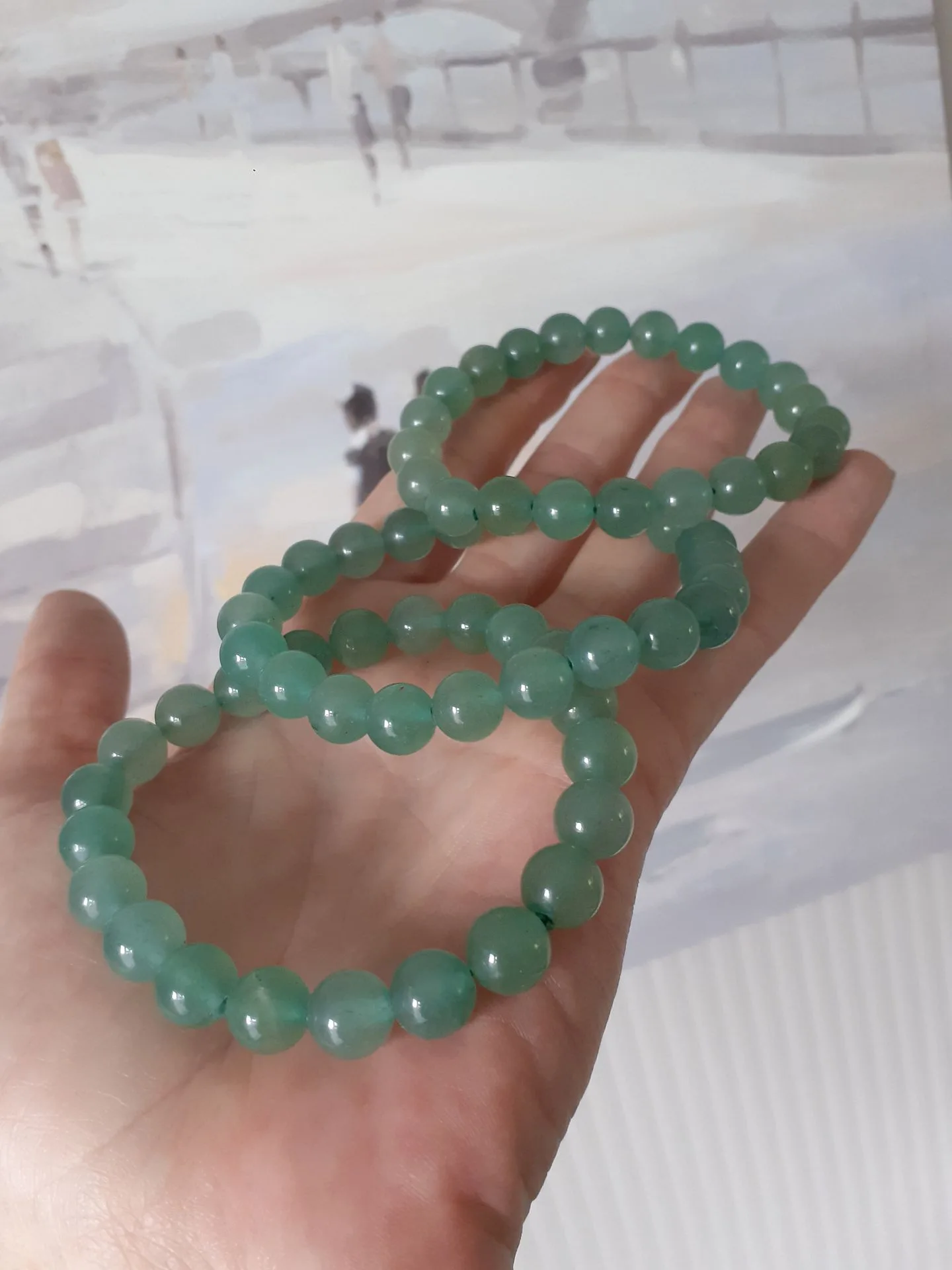 Bracelet en perles d'aventurine verte