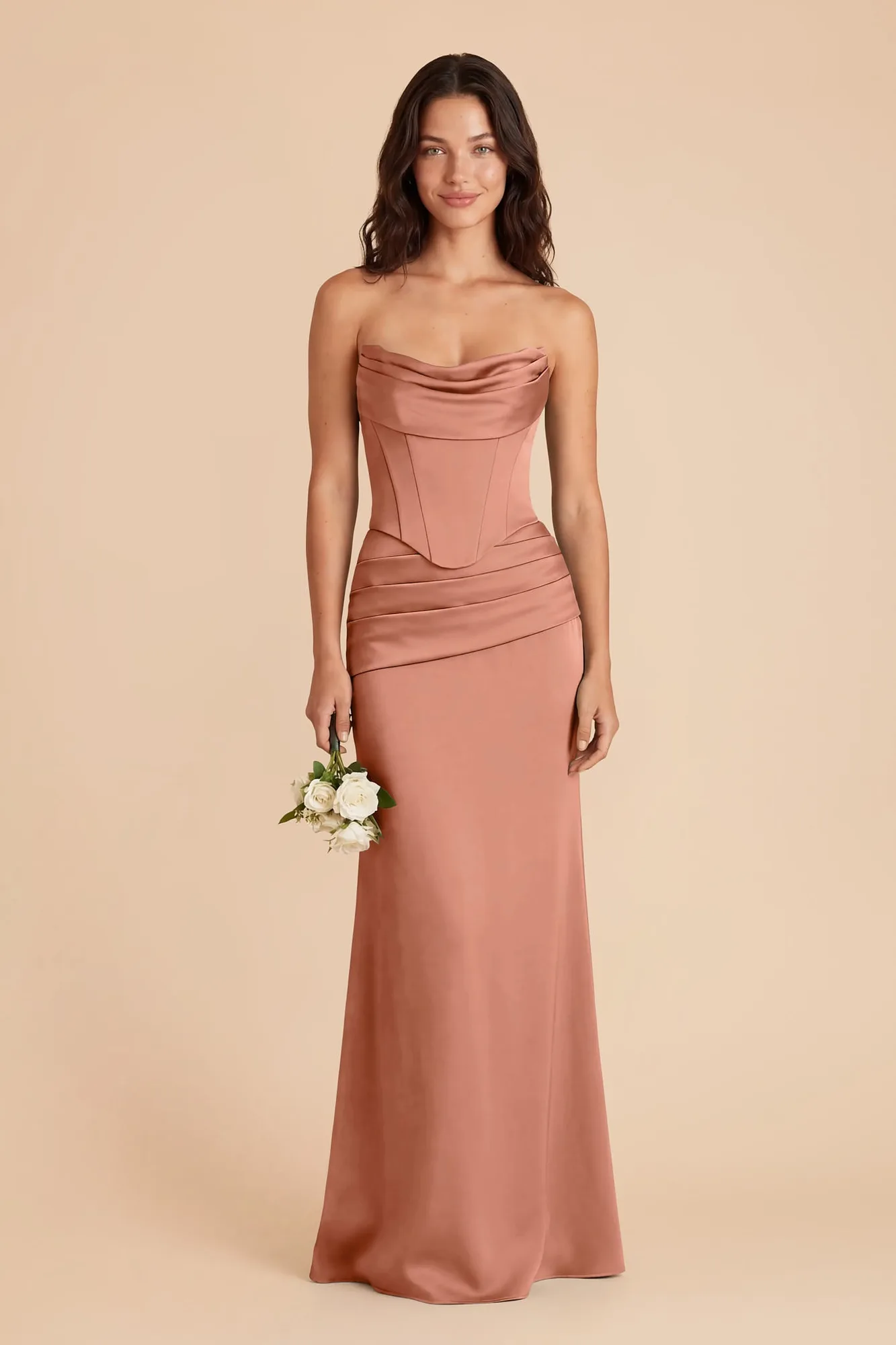 Cher Matte Satin Set - Desert Rose