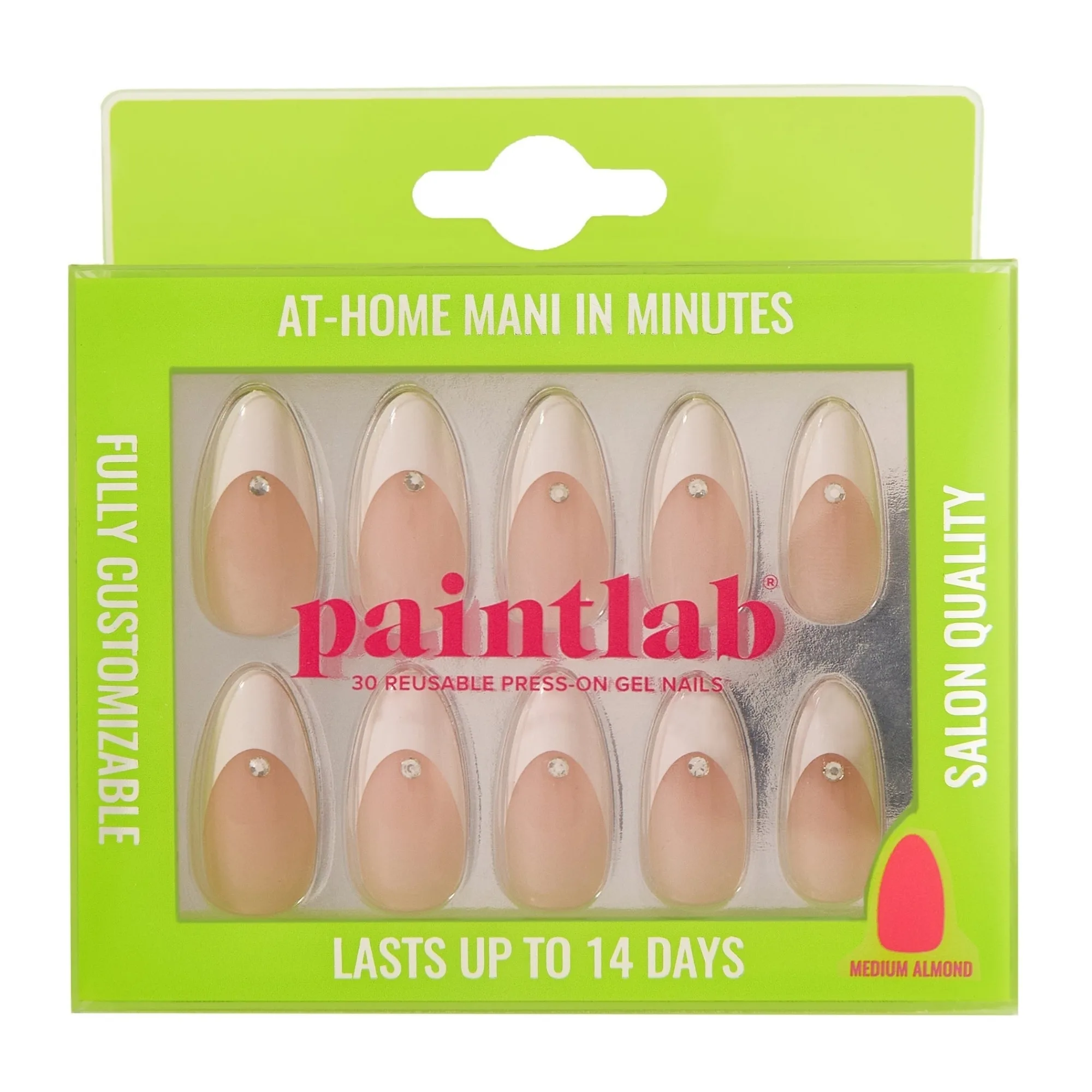 Diamond French Almond Press-On Nails