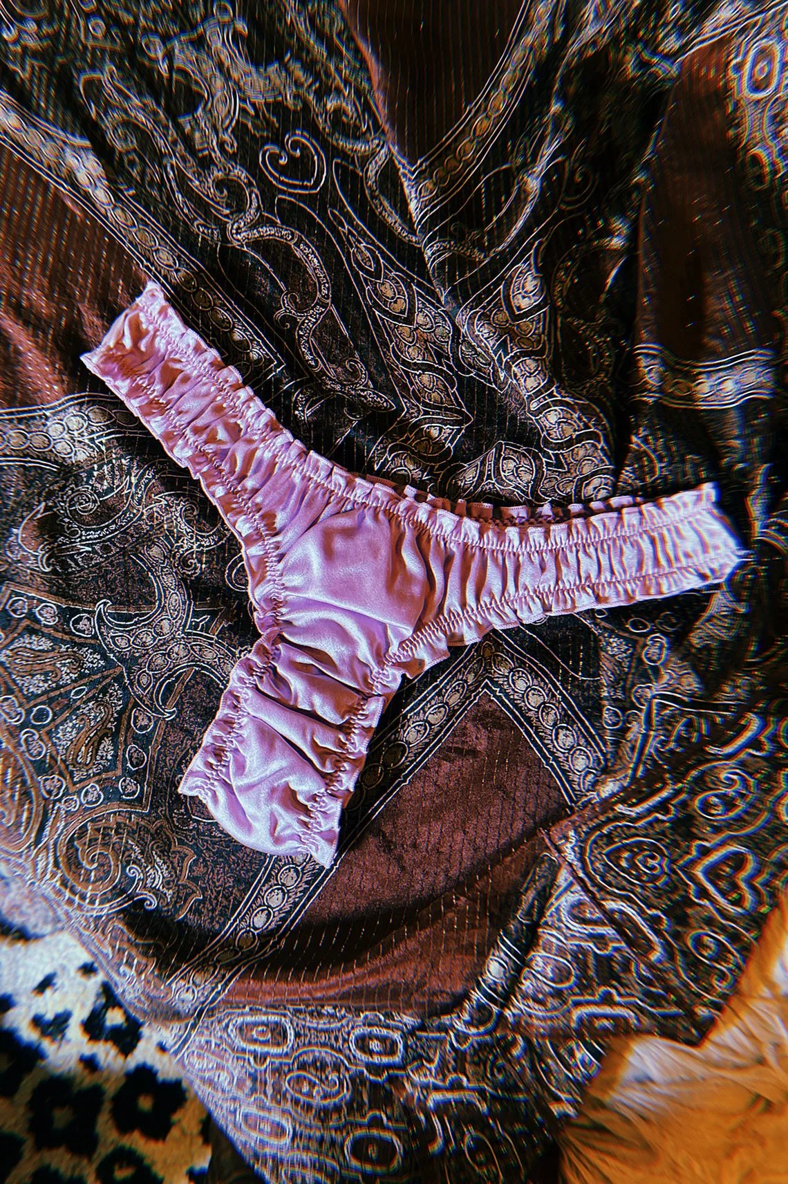 Oleander Thong in Organic Dyed Lilac Purple Silk Charmeuse