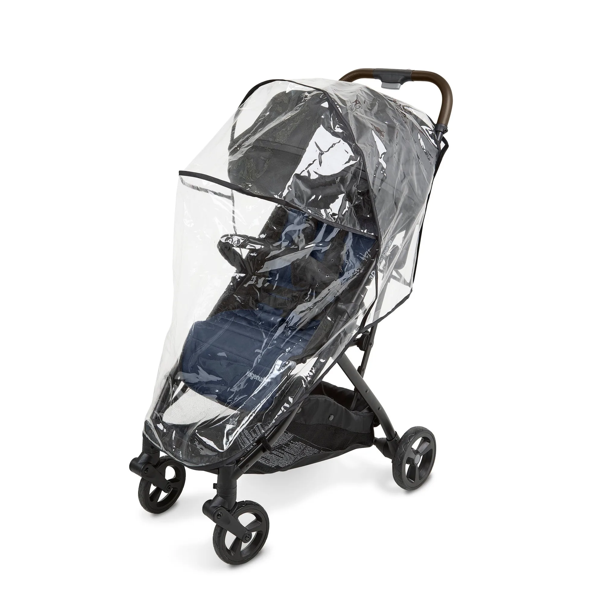 Ingenuity Universal Stroller Rain Cover, Baby Weather Shield, Fits Most Strollers, Vented Airflow, High Visibility, Easy Install & Storage Clear
