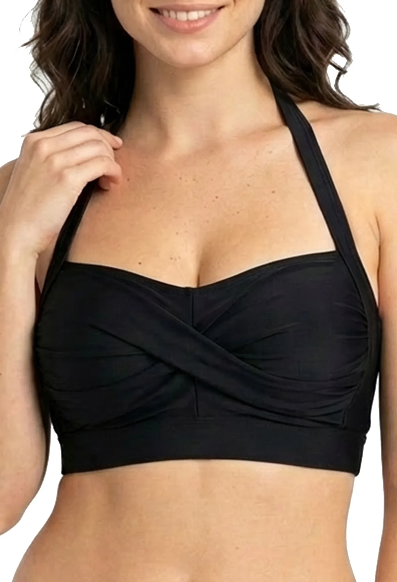 Halter Neck Ruched Swim Bra