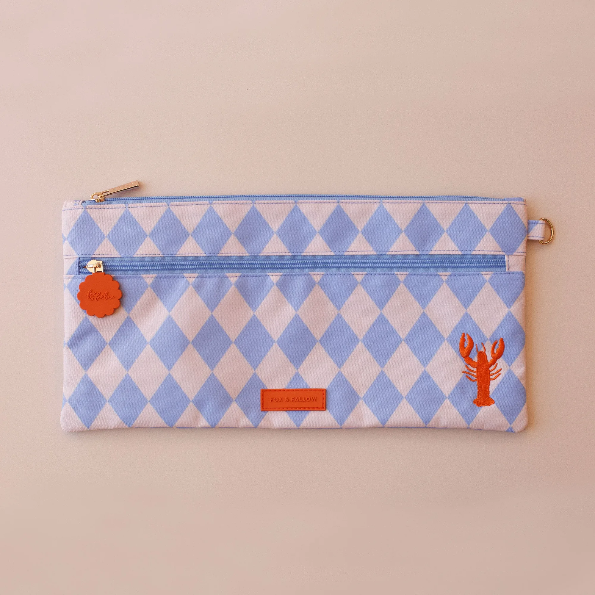 Blue Diamonds Large Pencil Case - LAST CHANCE