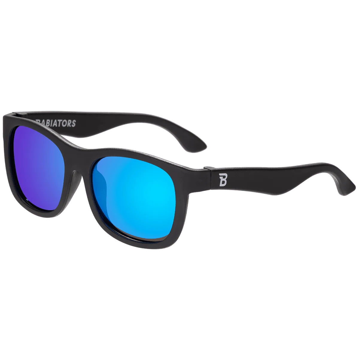 Jet Black Navigator | Polarized Cobalt Blue Mirrored Lenses