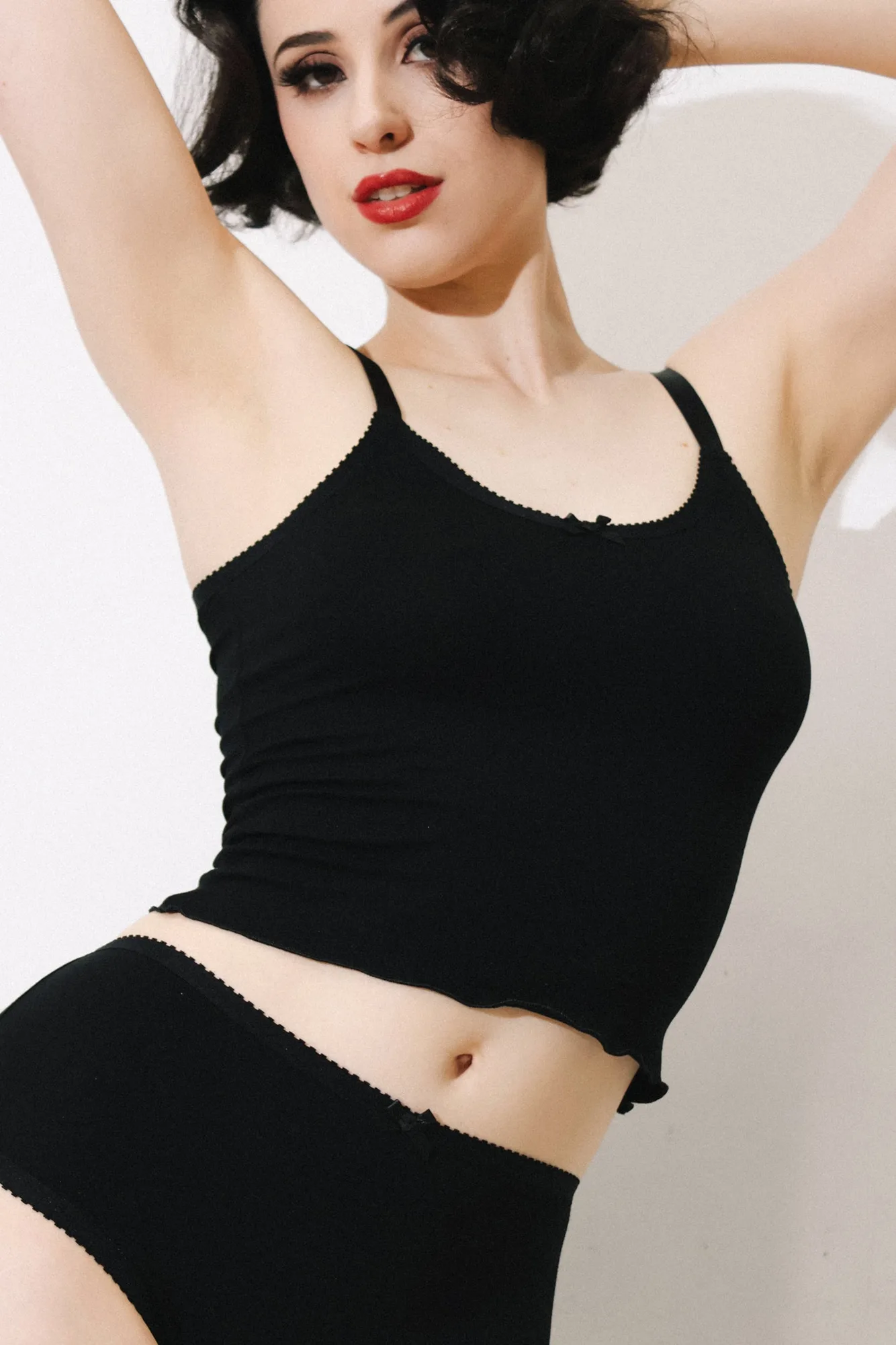 Kim Singlet Black Modal Jersey