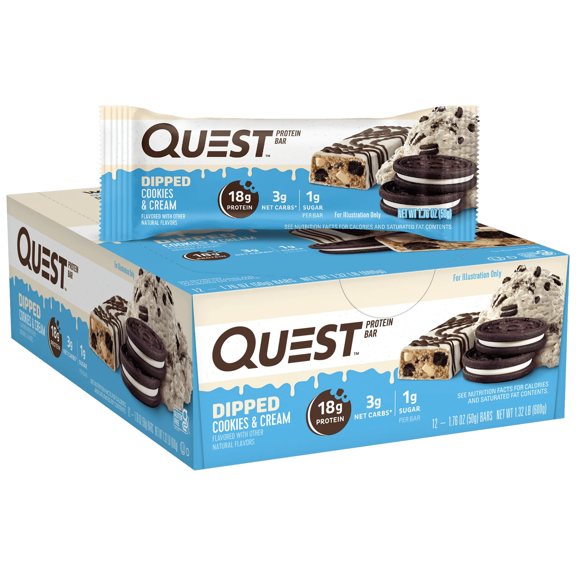 Dipped Cookies & Cream Protein Bars