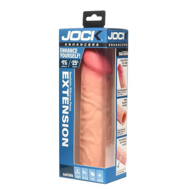 Jock Enhancers Silicone Penis Extension Sleeve 1.5 inches Vanilla