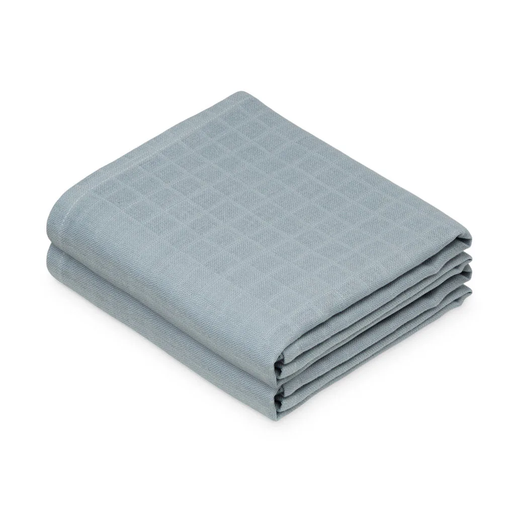 Mousseline doek, 2 stuks - GOTS - Florentijns blauw