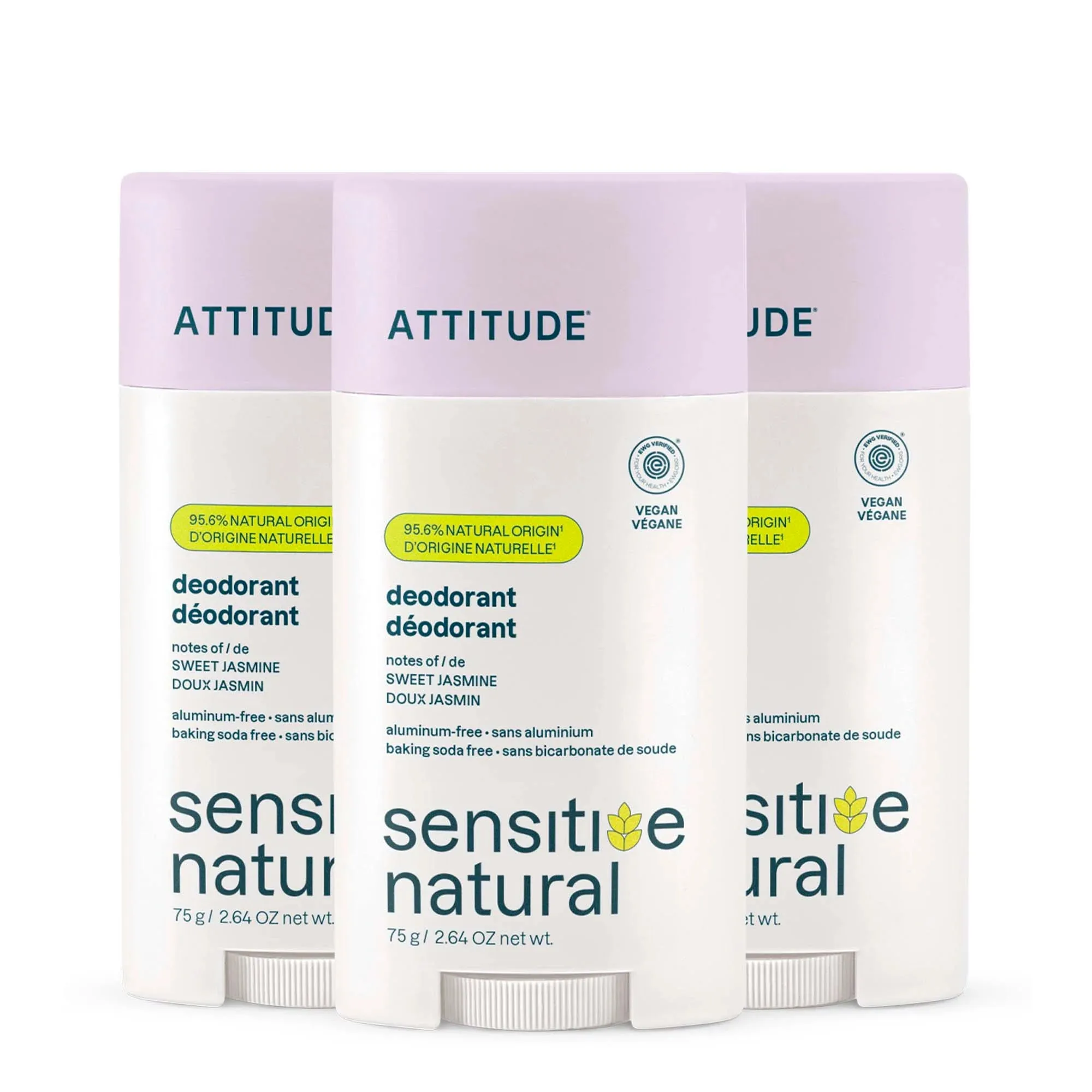 Deodorant 3-pack - Sensitive Skin Sweet Jasmine-Plastic - 3 x 2.64 OZ.