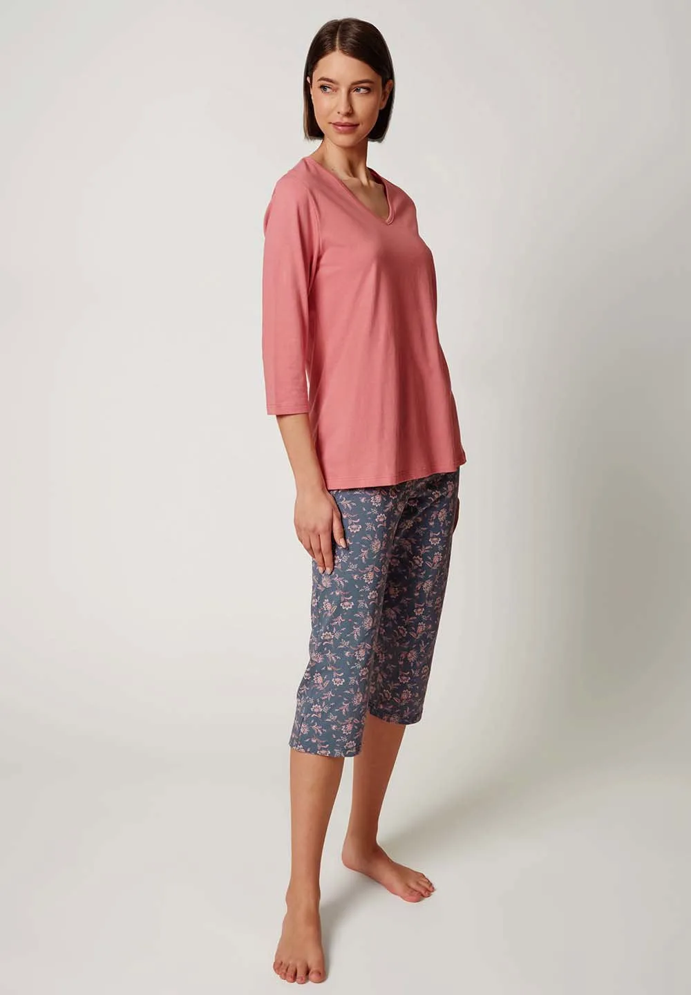Casual at Home Pyjama 3/4 | Brandy-Aprikose 010322-01H421