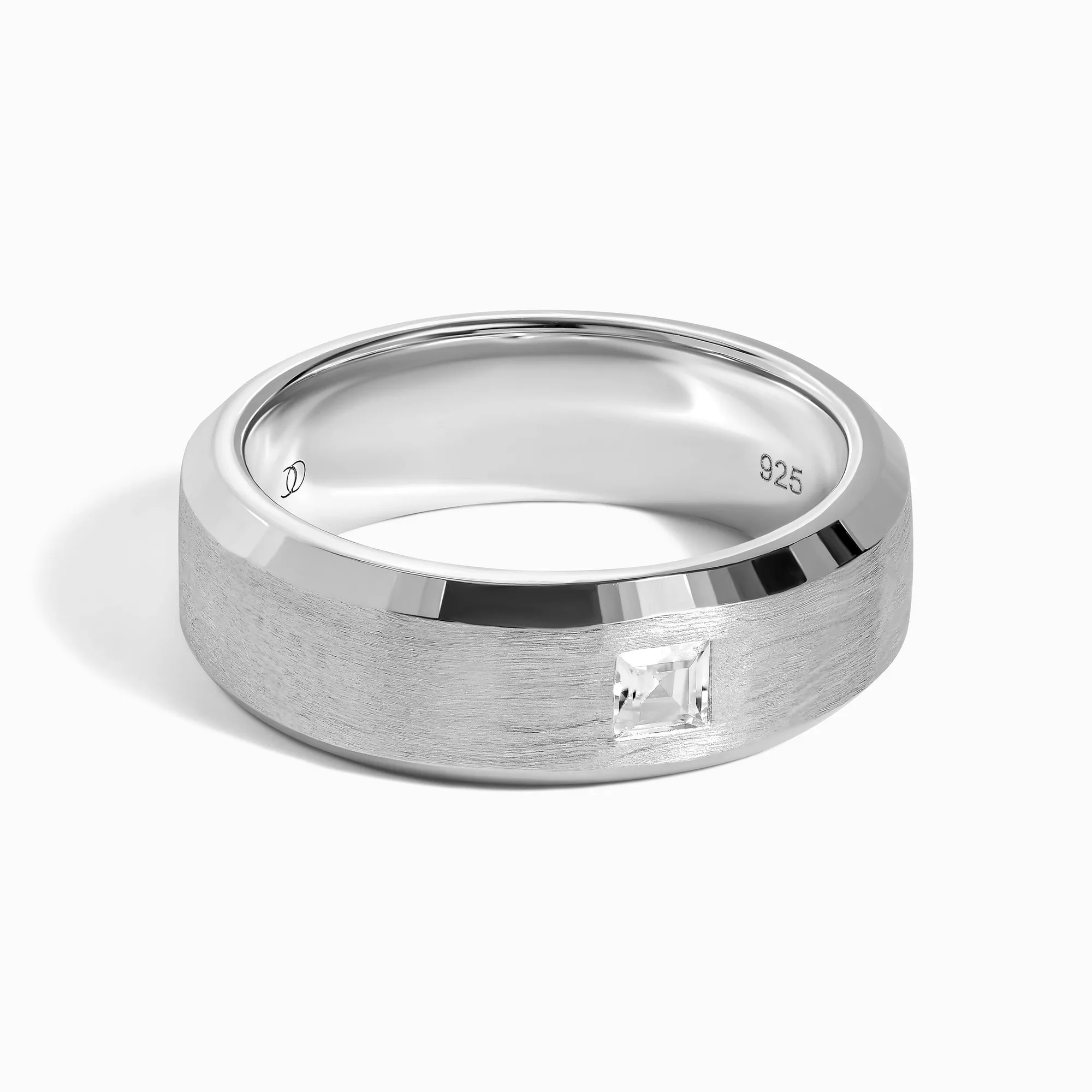 Witte zirkonium unisex ring - handgemaakt